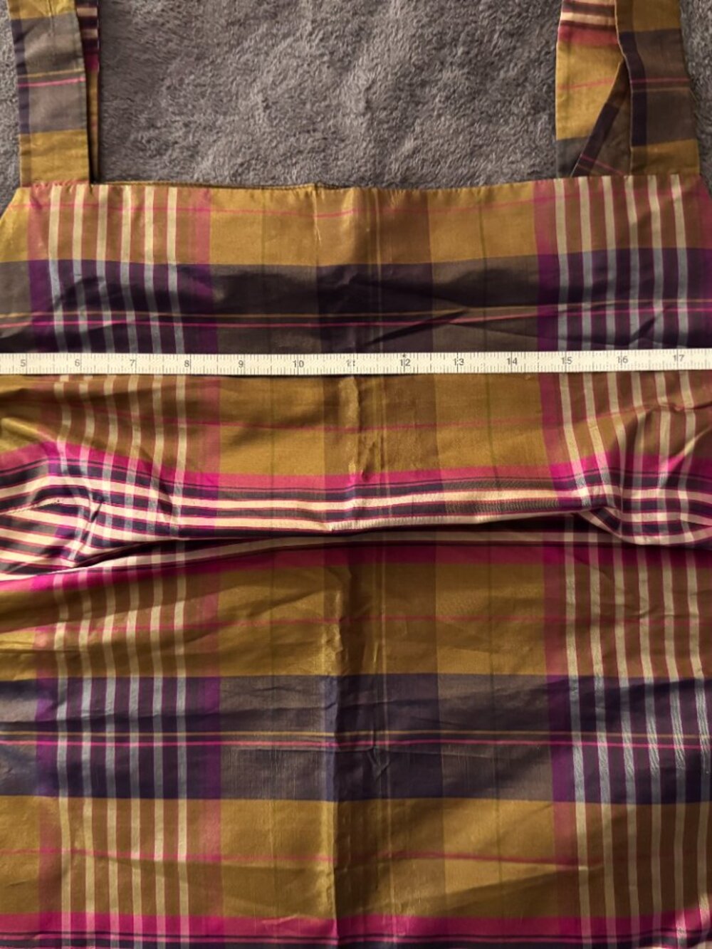 Max Mara / Marina Rinaldi Silk Plaid Top, Size 16W - Picture 3 of 11
